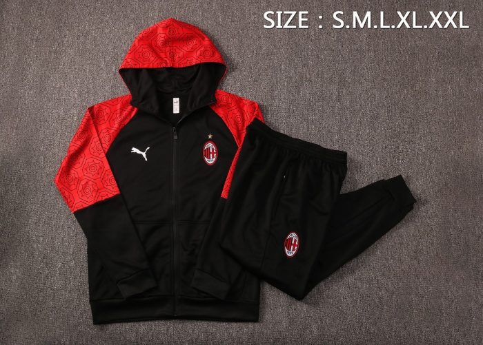 AC Milan 2021 Long Zip Hoodie Black - 图片 2