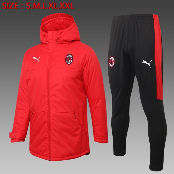 2021 AC Milan Red Cotton Jacket S-2XL - 图片 2