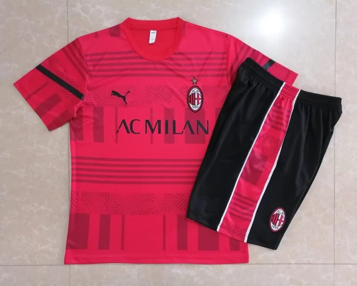 AC Milan 2022-2023 Red Short Sleeve Training Suit (with 5-Panel Shorts) - 图片 4