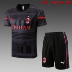 AC Milan Grey Short Sleeve Training Suit with 5-Point Shorts - 图片 2
