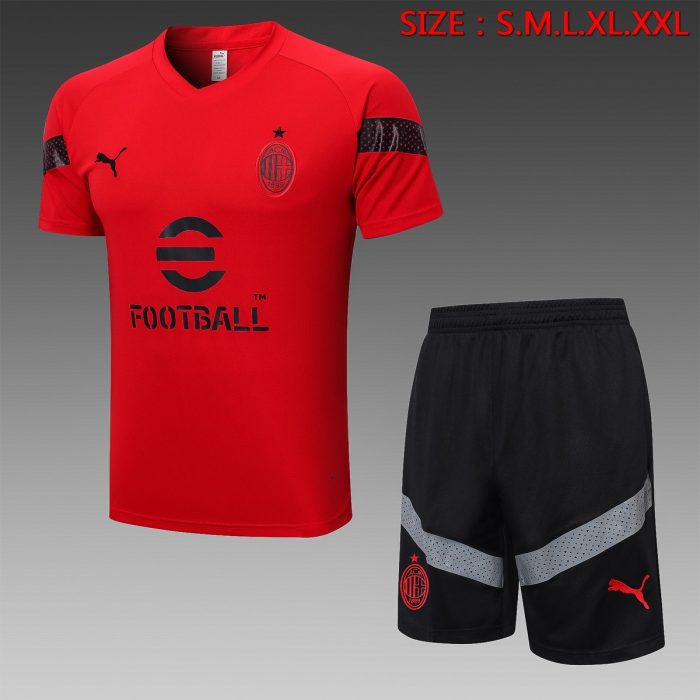 AC Milan 2022-2023 Red Short Sleeve Training Suit (with 5-Panel Shorts) - 图片 8