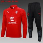 AC Milan 23-24 Half-Zip Red Ink (White Logo)
