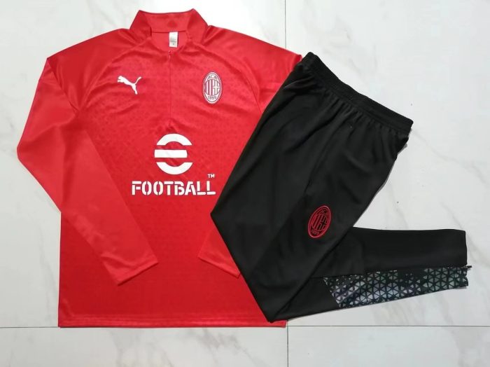 AC Milan 23-24 Half-Zip Red Ink (White Logo) - 图片 9