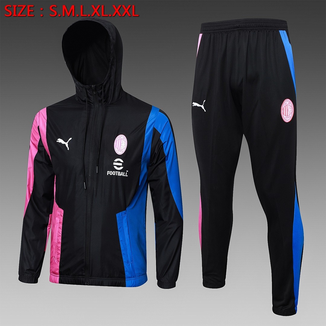 JER-5991_1 AC Milan 23-24 Black Windbreaker - 图片 1