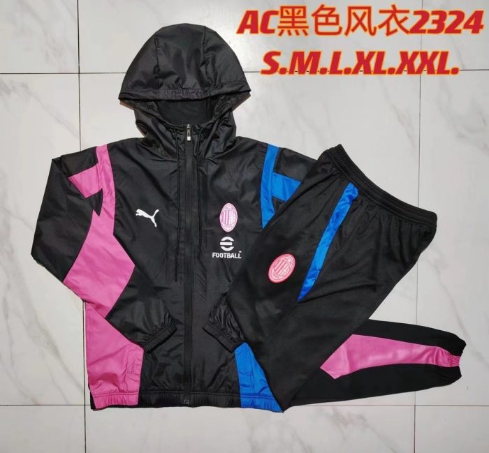 AC Milan 23-24 Black Windbreaker - 图片 9