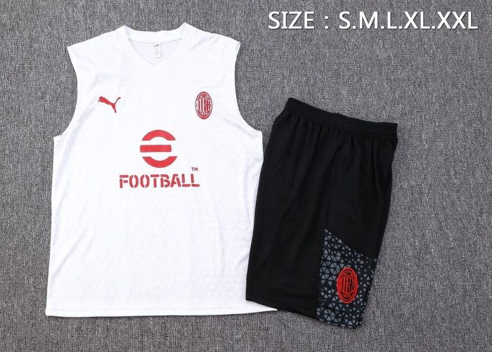 AC Milan 23-24 White Vest with Red Badge - 图片 2