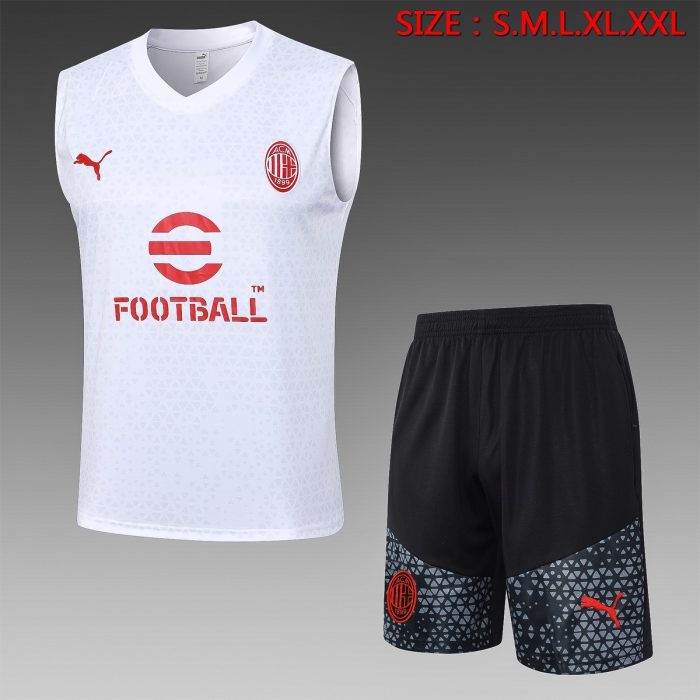 AC Milan 23-24 White Vest with Red Badge - 图片 8