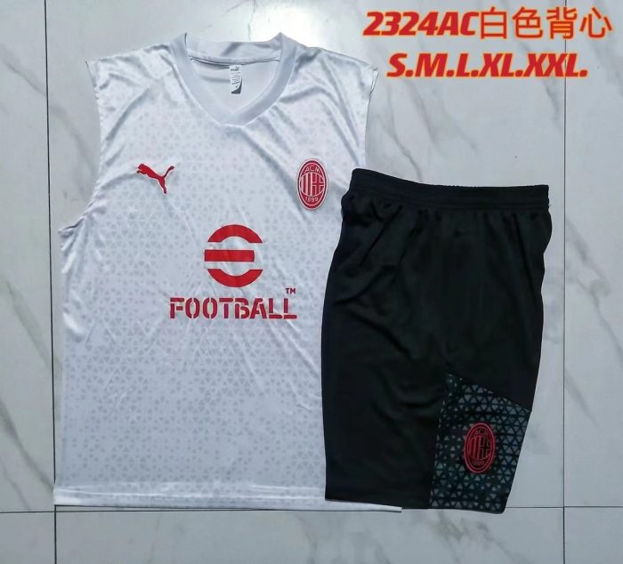 AC Milan 23-24 White Vest with Red Badge - 图片 9