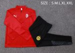 AC Milan 23-24 Long Zip Jacket Red (White Logo) - 图片 2
