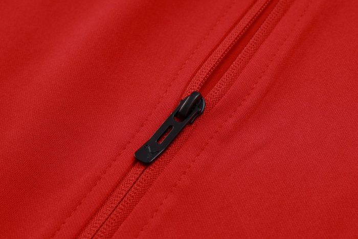 AC Milan 23-24 Long Zip Jacket Red (White Logo) - 图片 7