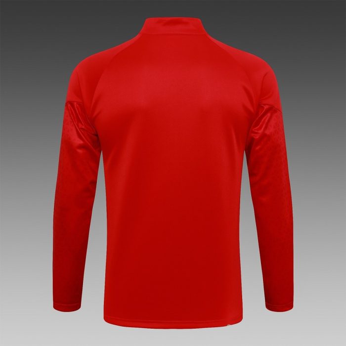 AC Milan 23-24 Long Zip Jacket Red (White Logo) - 图片 8