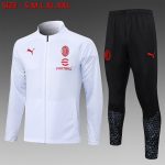 AC Milan 23-24 Long Zip Jacket White (Red Logo)