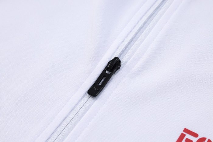 AC Milan 23-24 Long Zip Jacket White (Red Logo) - 图片 5