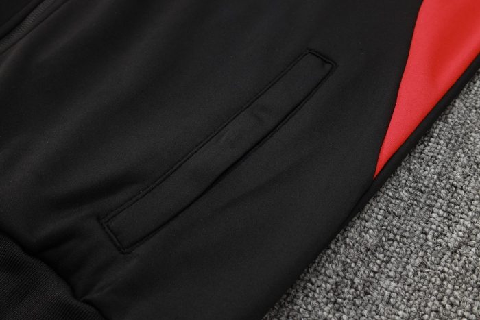 AC Milan 23-24 Long Zip Jacket Black (White Logo) - 图片 4