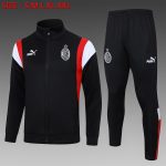 AC Milan 23-24 Long Zip Jacket Black (White Logo) - 图片 8