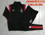 AC Milan 23-24 Long Zip Jacket Black (White Logo) - 图片 9