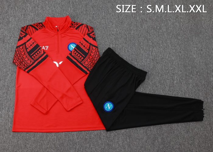 Napoli 23-24 Red Half-Zip Jacket - 图片 2
