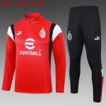 AC Milan 23-24 Half-Zip Jacket Red (White Black Shoulder)