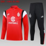 AC Milan 23-24 Half-Zip Jacket Red (White Black Shoulder) - 图片 8