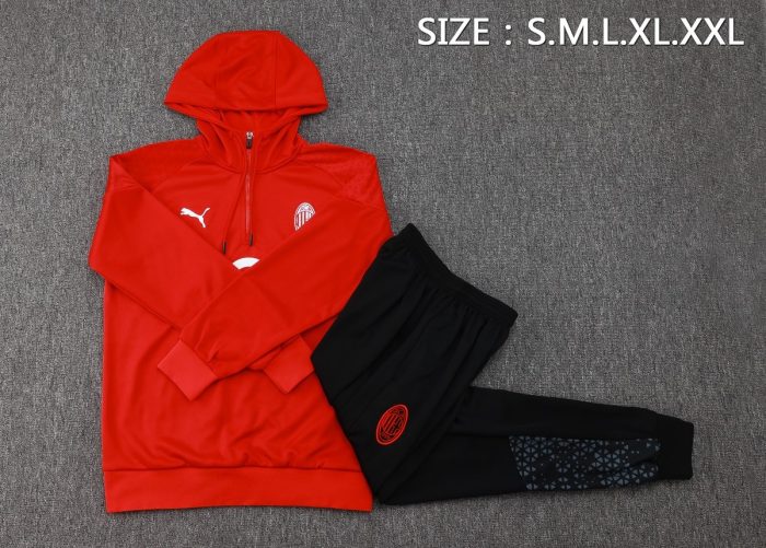 AC Milan 23-24 Half-Zip Hoodie Red - 图片 2