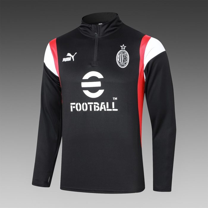 AC Milan 23-24 Half Zip Jacket Black (White Badge) - 图片 8