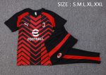 AC Milan 23-24 Short Sleeve Training Suit Black Red (with Pants) - 图片 6
