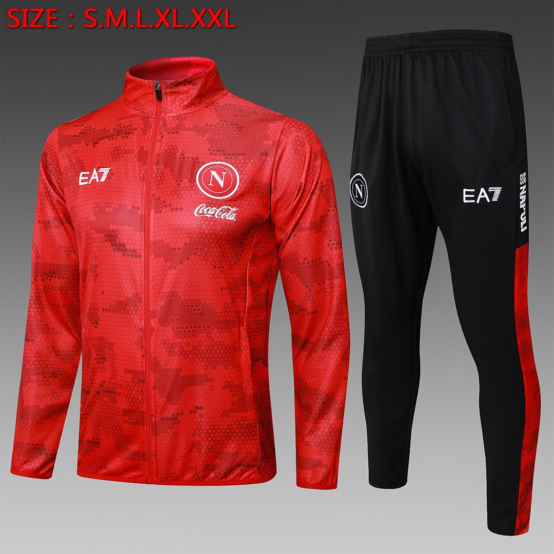 JER-6016_1 Napoli 24-25 Red Splatter Long Zipper Jacket - 图片 1