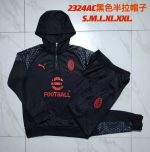 AC Milan 23-24 Half-Zip Hoodie Black - 图片 9