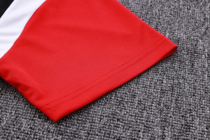 AC Milan 23-24 Polo Shirt Red with White Black Shoulder - 图片 4