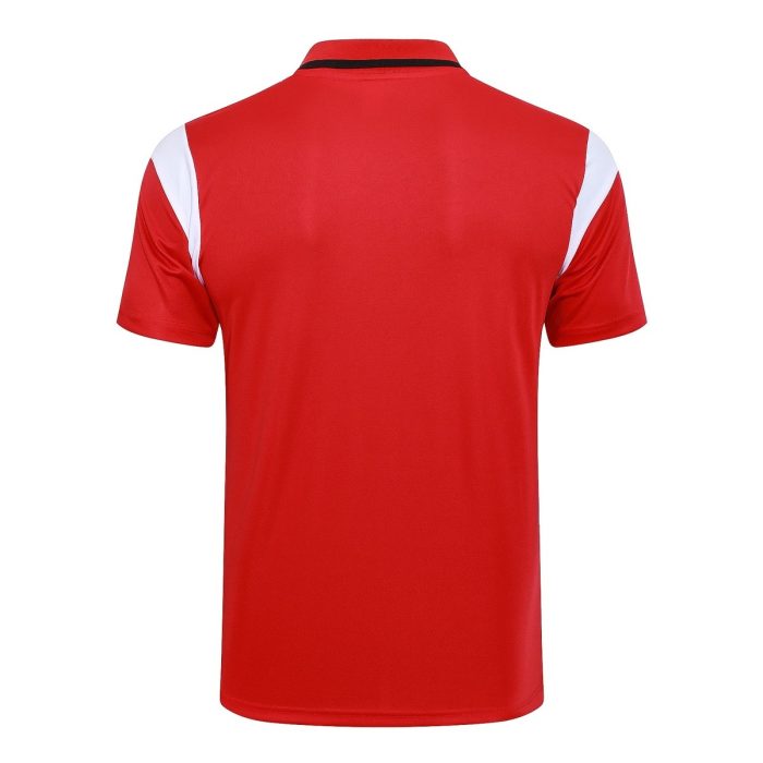 AC Milan 23-24 Polo Shirt Red with White Black Shoulder - 图片 7