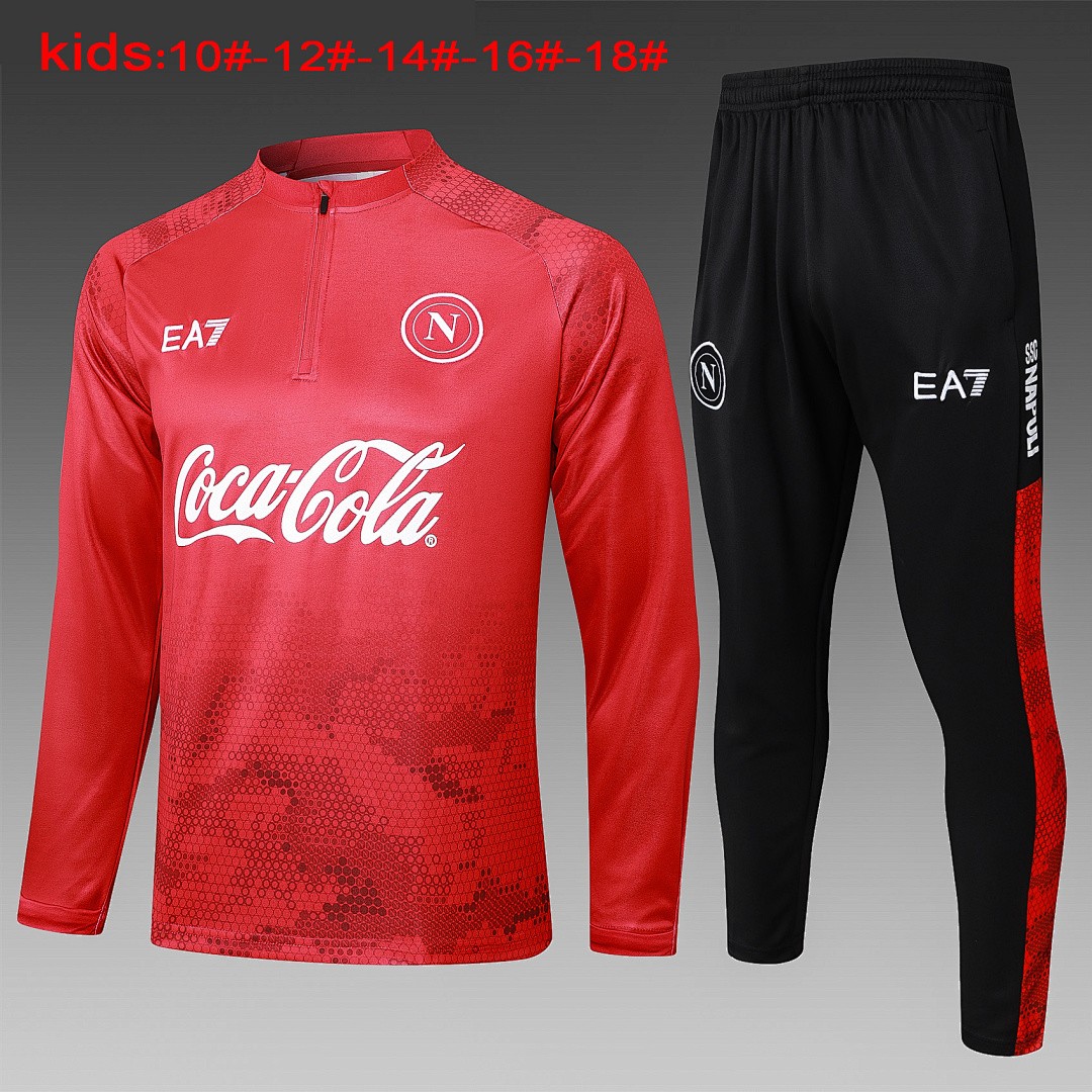 JER-6021_1 Naples 24-25 Red Splatter Half-Zip Jacket Kids - 图片 1