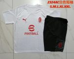 AC Milan 23-24 White Short Sleeve Training Set with 5-Inch Shorts - 图片 9
