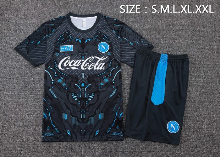 Napoli Dark Grey Splatter Short Sleeve Training Suit - 图片 2