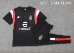 AC Milan 23-24 Black Short Sleeve Training Set with Pants - 图片 2