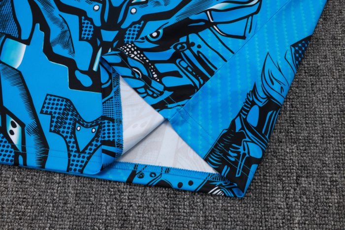 Napoli Blue Splatter Short Sleeve Training Suit - 图片 4