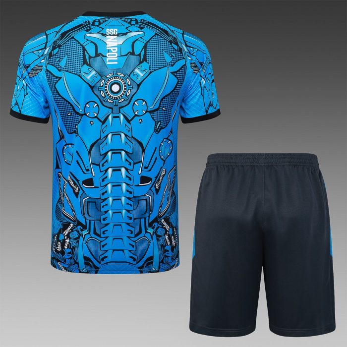Napoli Blue Splatter Short Sleeve Training Suit - 图片 6