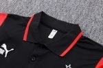 AC Milan 23-24 Polo Shirt Black with White Red Shoulder - 图片 6