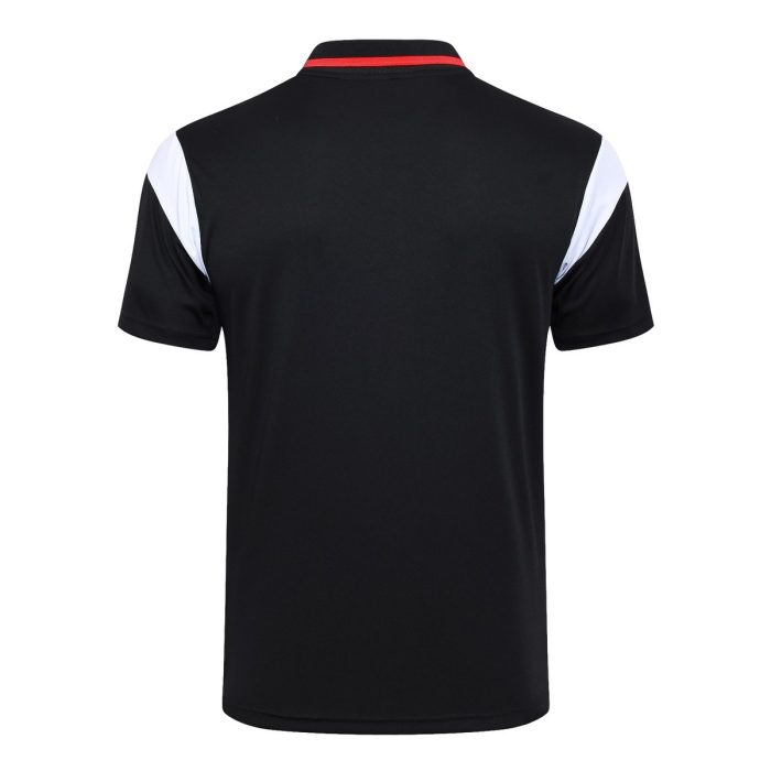AC Milan 23-24 Polo Shirt Black with White Red Shoulder - 图片 7