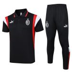 AC Milan 23-24 Polo Shirt Black with White Red Shoulder - 图片 8
