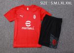 AC Milan 23-24 Red Short Sleeve Training Suit with 5-Panel Shorts - 图片 2