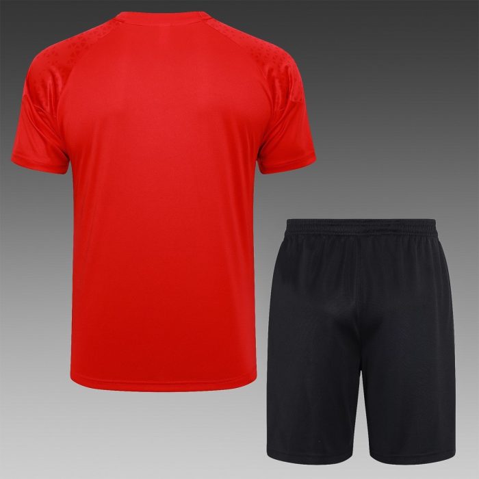 AC Milan 23-24 Red Short Sleeve Training Suit with 5-Panel Shorts - 图片 6