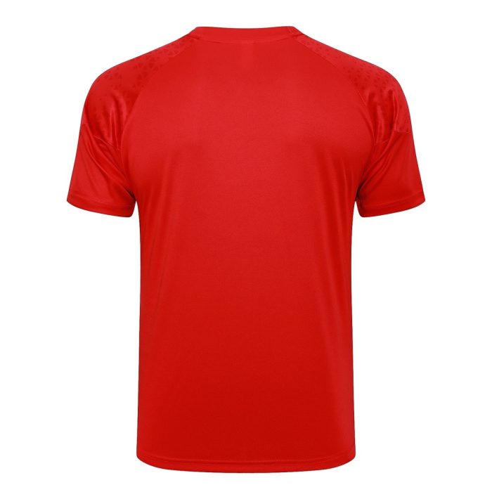 AC Milan 23-24 Red Short Sleeve Training Suit with 5-Panel Shorts - 图片 7