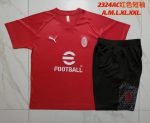 AC Milan 23-24 Red Short Sleeve Training Suit with 5-Panel Shorts - 图片 9