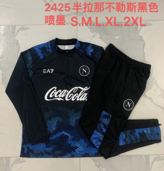 Napoli 24-25 Black Ink Splatter Half-Zip Jacket - 图片 9