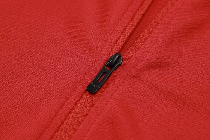 AC Milan 23-24 Long Zip Jacket Red with White Black Shoulder - 图片 6