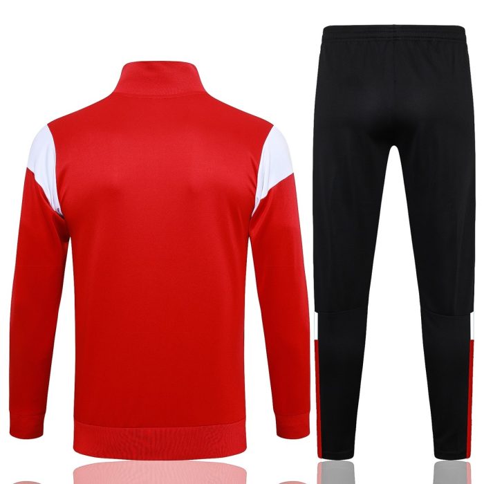 AC Milan 23-24 Long Zip Jacket Red with White Black Shoulder - 图片 7