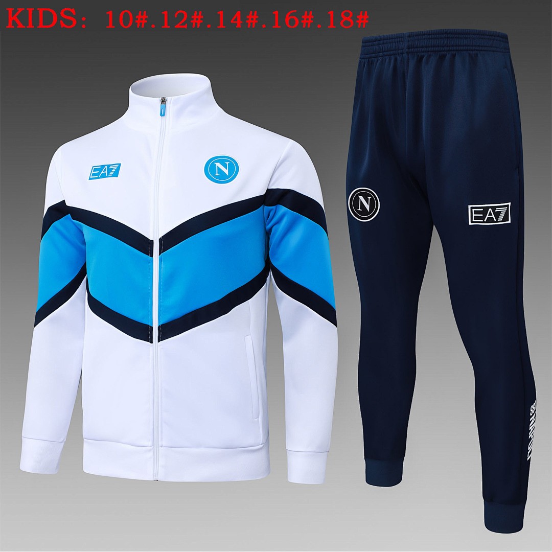 JER-6037_1 Napoli White Kids Training Suit - 图片 1