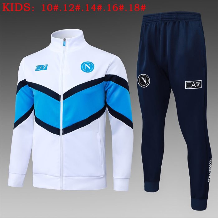 Napoli White Kids Training Suit - 图片 2
