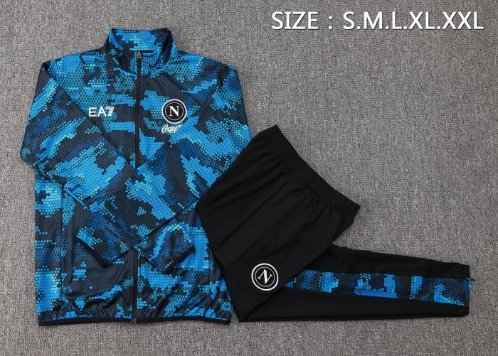 Naples 24-25 Blue Ink Spray Long Zipper Jacket - 图片 2