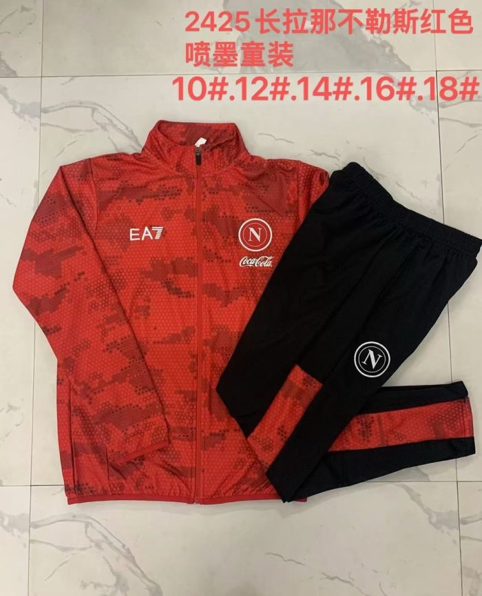 Naples Napoli 24-25 Red Ink Children's Long Sleeve - 图片 4